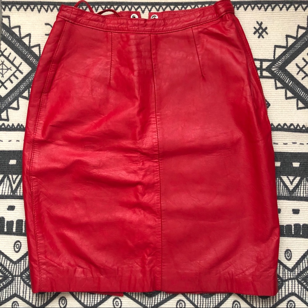 Red Leather skirt